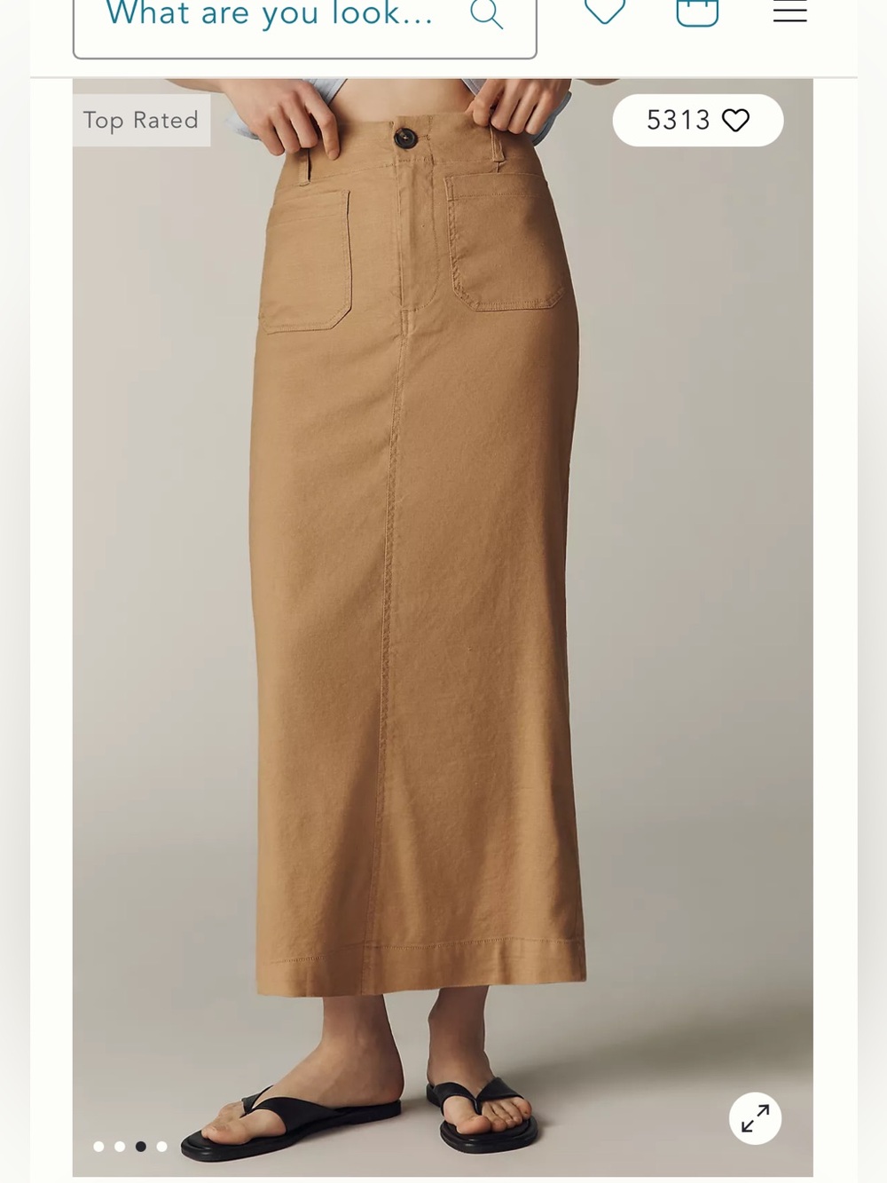 Maeve Colette Linen Stretch Maxi Skirt, Camel XL